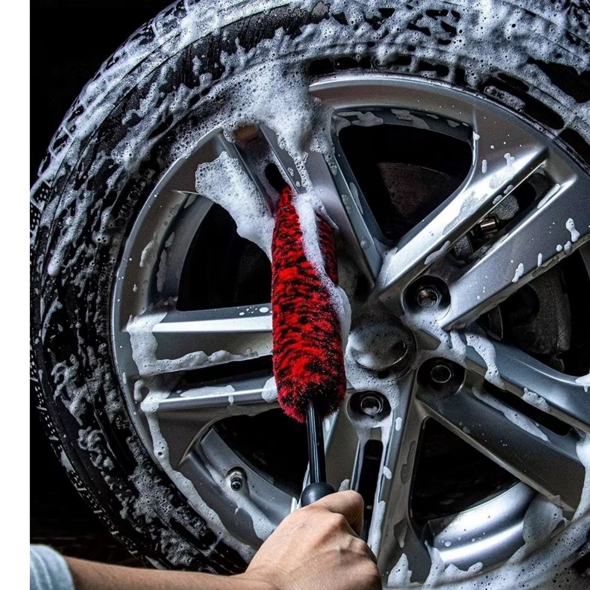 3lü Bükülebilen Peluş Detaylı Temizlik İçin Oto Jant, Egzos Temizleme Fırçası — Veyo — görsel 3