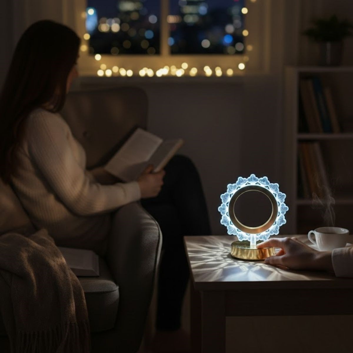 Güneş Şeklinde Kristal LED Masa Lambası – Dokunmatik, 3 Renk Işık Modlu, Şarjlı Mini Dekoratif Gece Lambası — Veyo — görsel 3