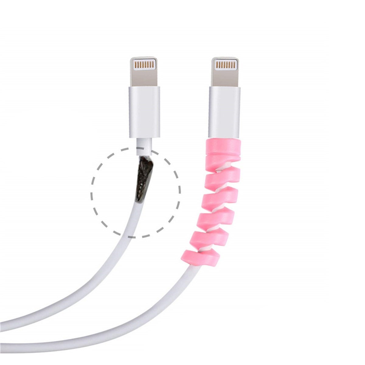 4lü Apple, Android Şaj Kablosu Koruyucu Silikon Spiral Yay Aparat — Veyo — görsel 8