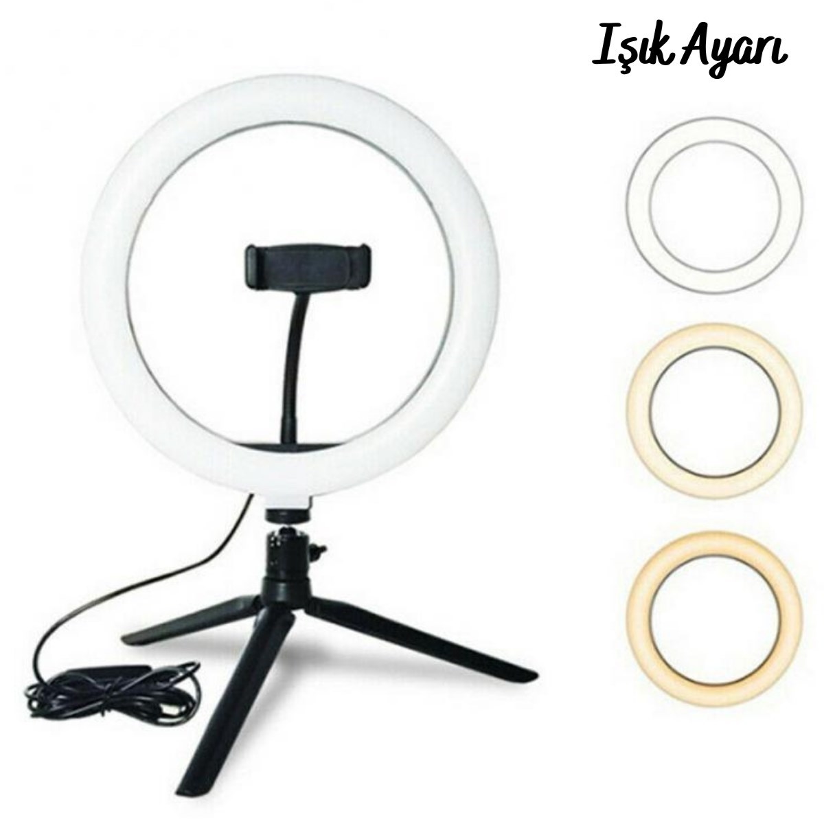 8inç 20cm Youtube Instagram Tiktok Selfie Stüdyo Video Fotoğraf Ring Light Tripod Led Halk — Veyo — görsel 6