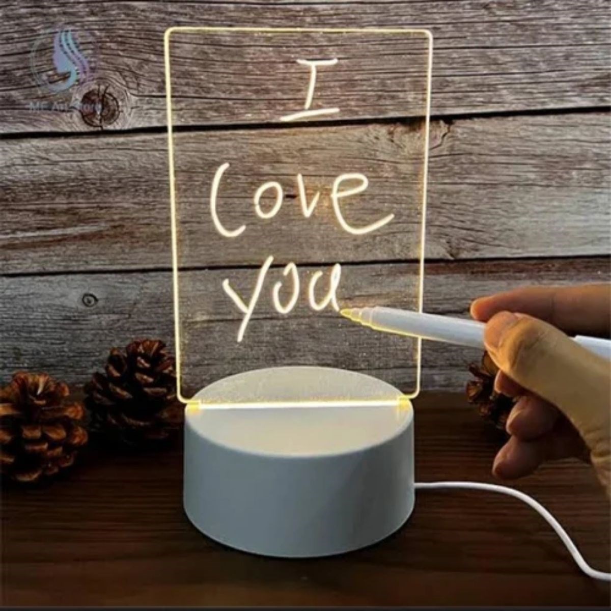 USB Kablolu Işıklı Kendiliğinden Beyaz Kalemli-Silgili Kreatif 3D Görselleştirme LED Lambası — Veyo — görsel 3