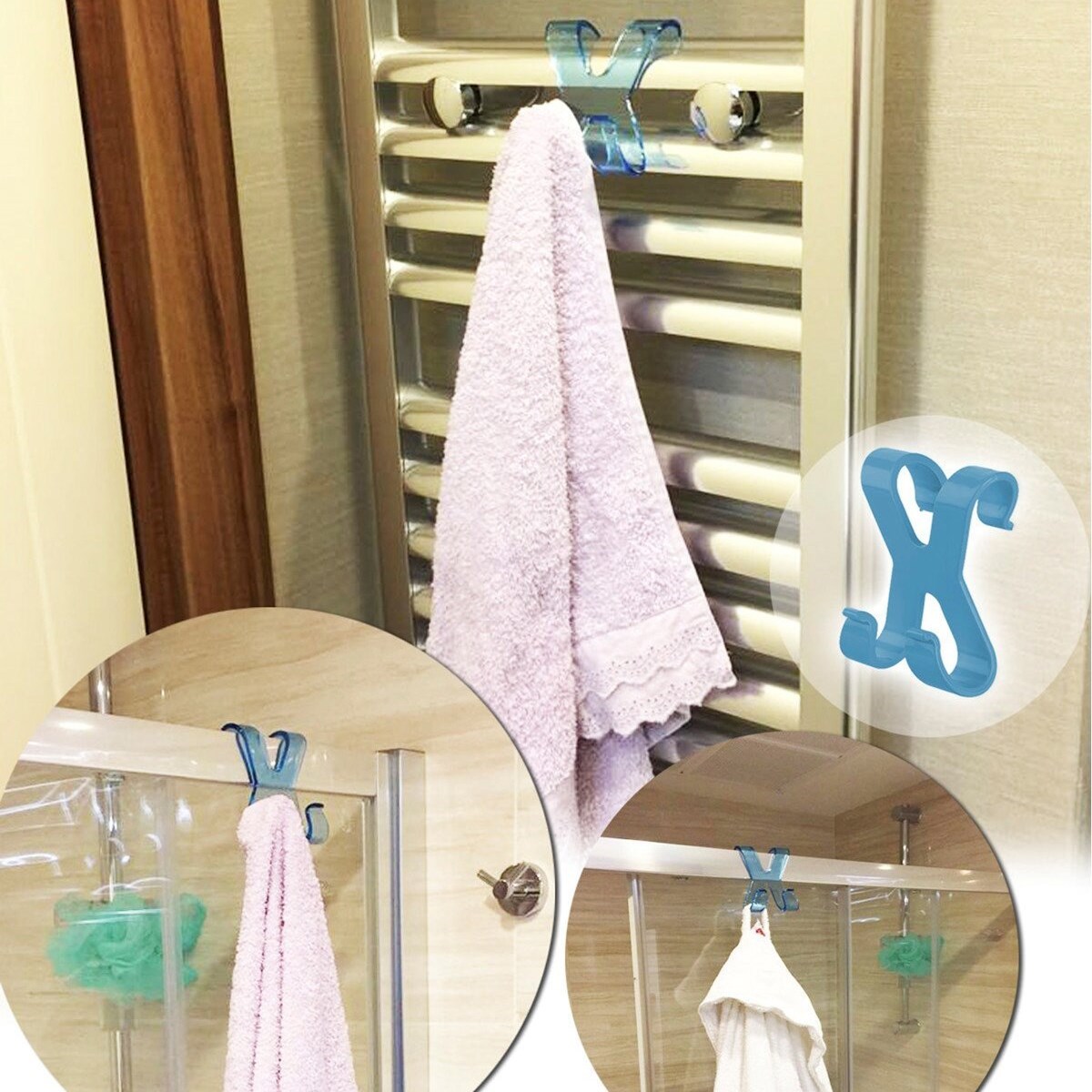 Hang it Pratik Kolay Taşımabilir Havlupan 2 Kancalı Banyo Askısı — Veyo — görsel 3