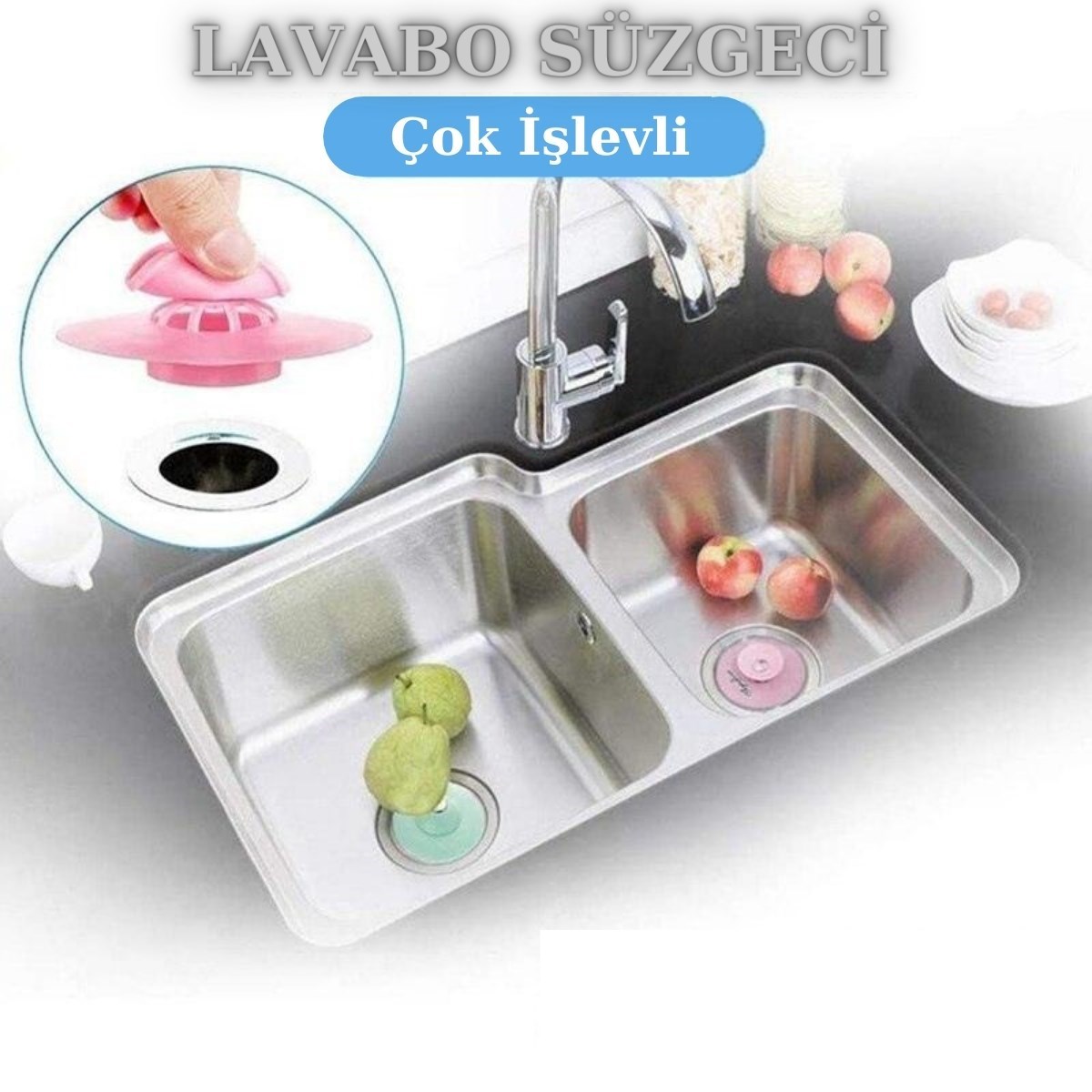 Silikon Malzeme Banyo Mutfak Gider Evye Lavabo İçine Çöp Tıpası Kaydırmaz Süzgeç Çeşitleri M — Veyo