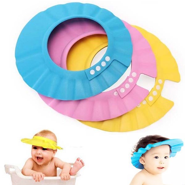 Bebek Banyo Şapkası Ayarlanabilir Küvet Başlığı Çocuk Duş Koruyucu Pembe Yıkama Siperliği