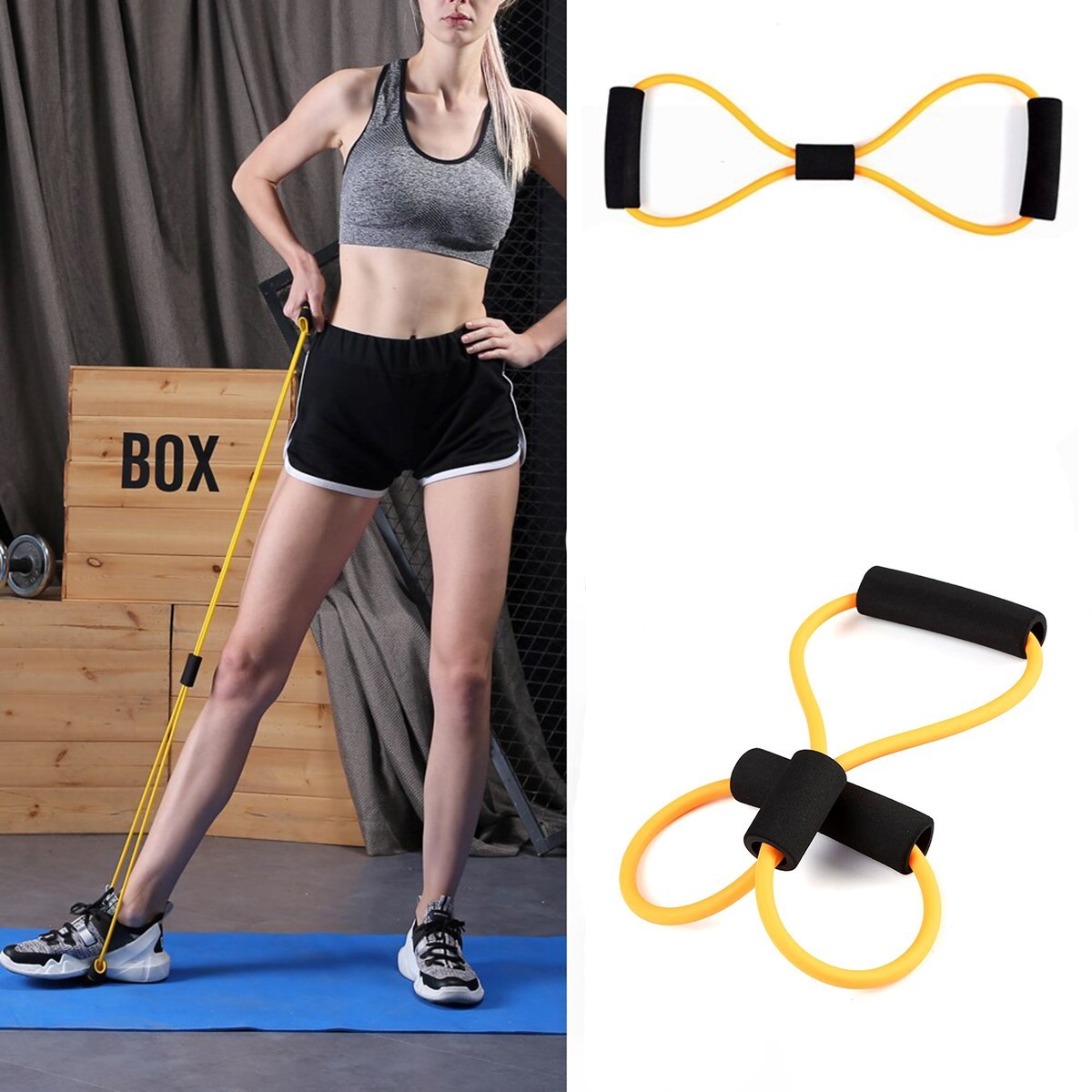 8 Şeklinde Direnç Bandı Yoga Plates Ve Vücut Geliştirme Egzersiz Bandı — Veyo — görsel 2