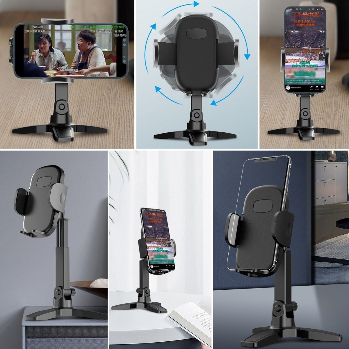 Masaüstü Telefon Standı 360 Derece Dönebilen Başlıklı Ayaklı Telefon Tripodu — Veyo — görsel 2