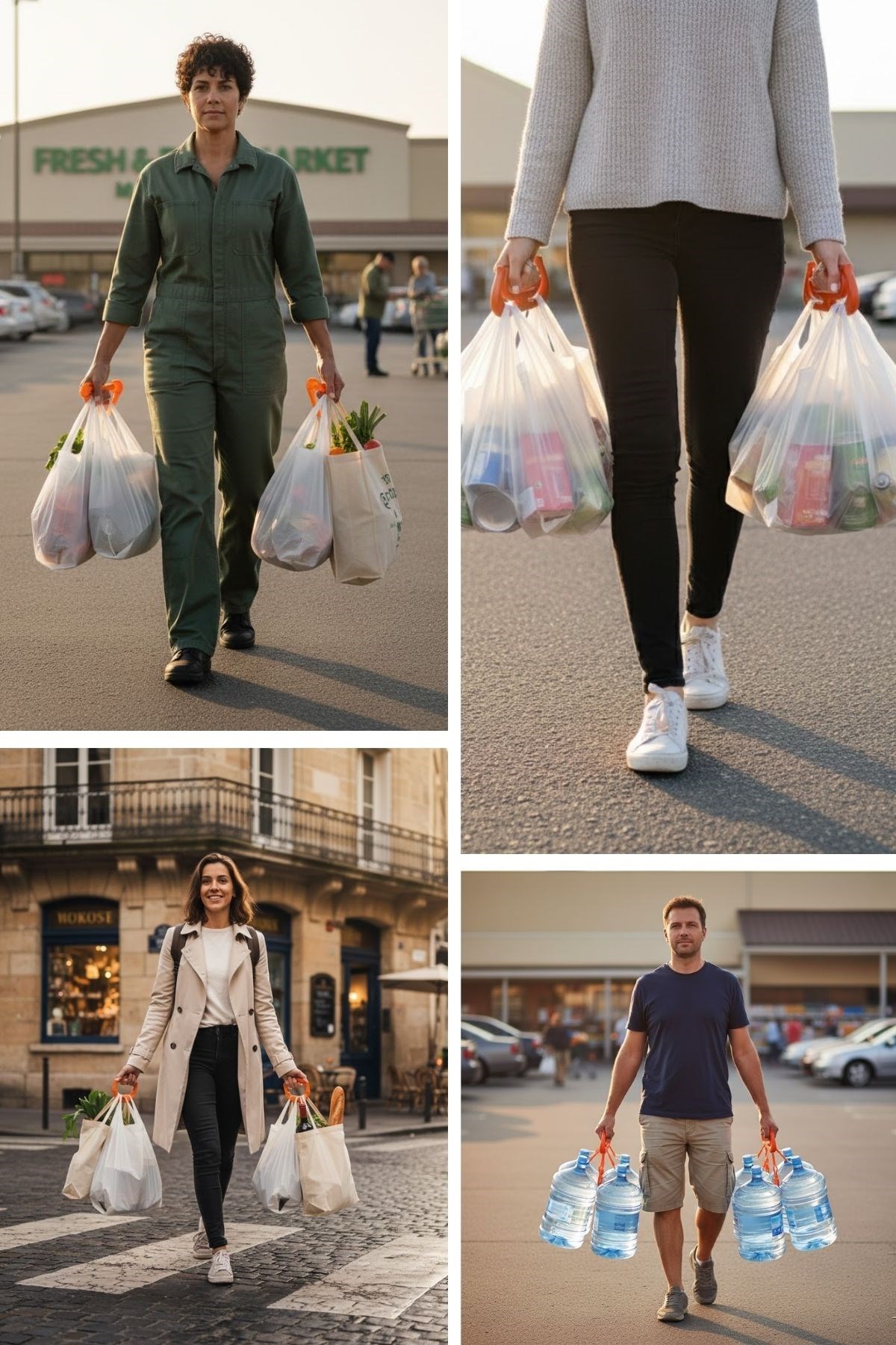 "BUFFER® Ergonomik Poşet Taşıma Aparatı – Ağır Yük Taşıyıcı Tutacak, Elden Kesme Yapmayan Kolay Taşıma Kancası, Market ve Alışveriş Çantası Taşıyıcısı