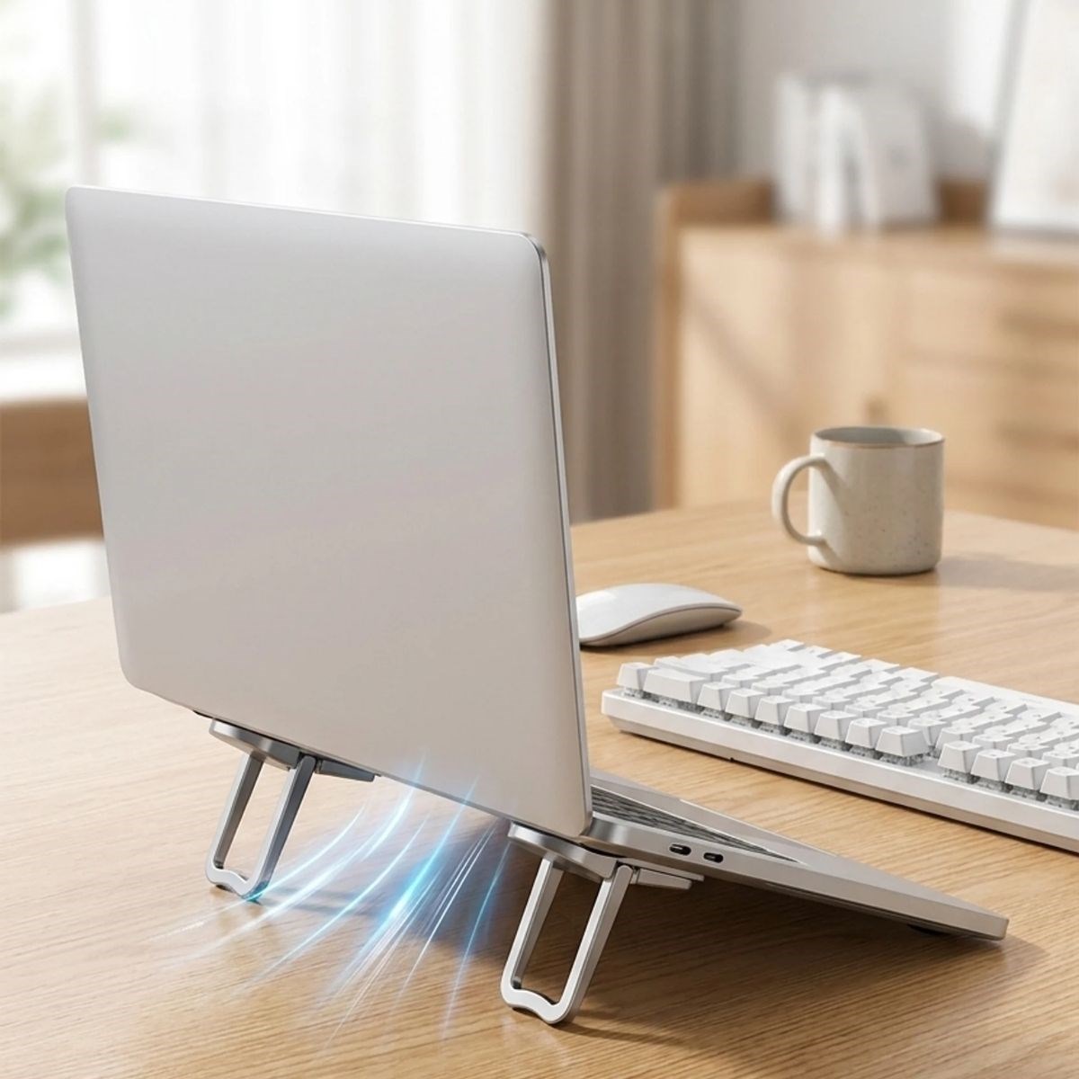 1 Çift Yapışkanlı Katlanabilir Laptop Standı – Mini Notebook Yükseltici, Taşınabilir Kaymaz Laptop Ayağı — Veyo — görsel 2