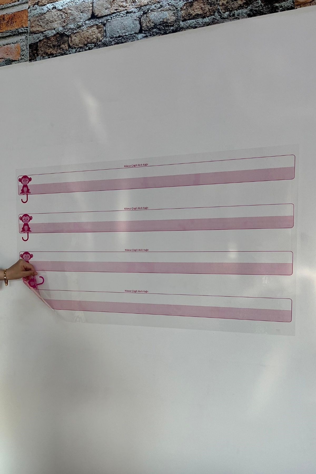 Kılavuz Çizgili Akıllı Kağıt Yazı Tahtası Duvarda İz Bırakmaz Statik Yeni Müfredata Uygun 100x56cm — Veyo — görsel 7