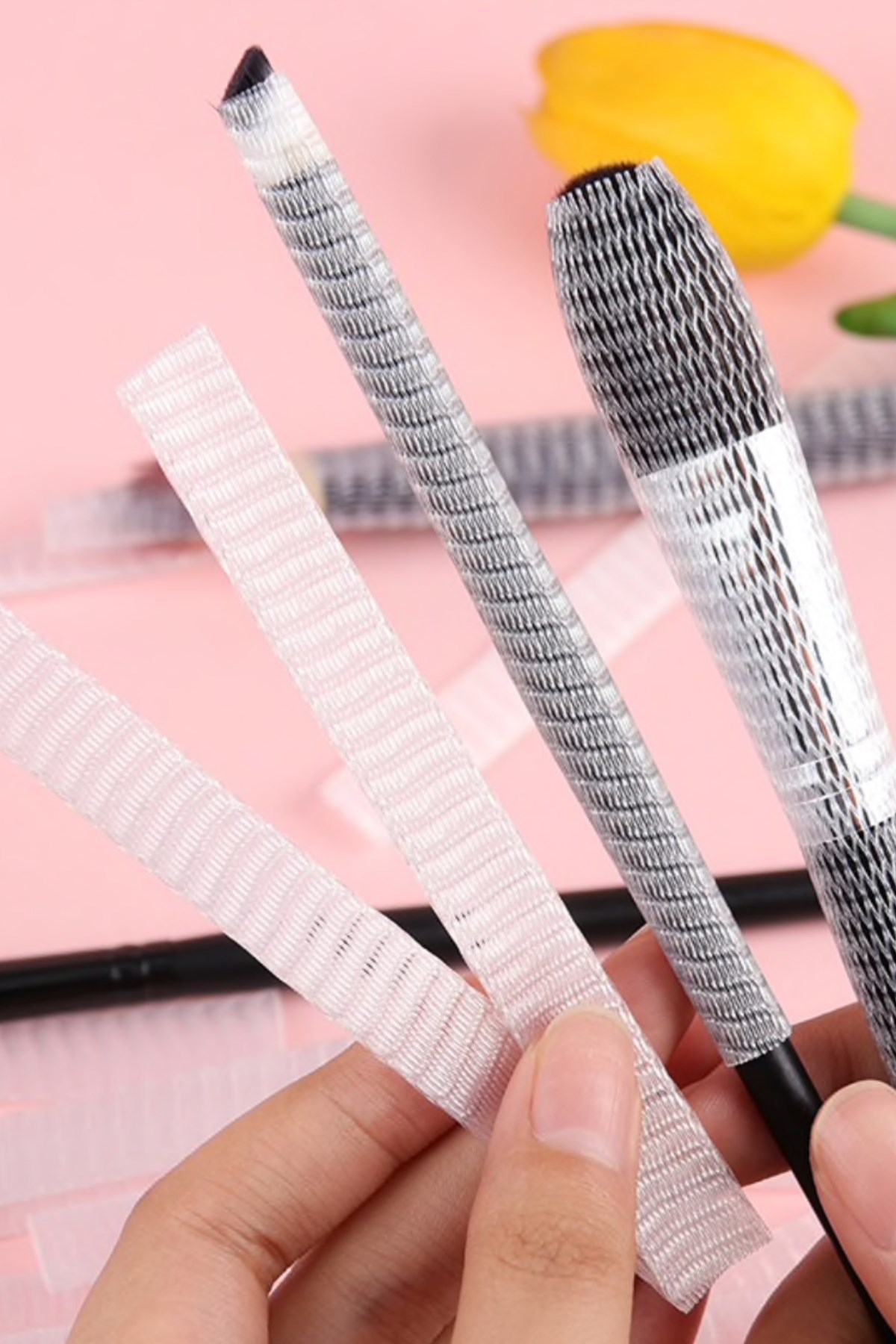 Makyaj Far Allık Kontür Eyeliner Fırça Malzemeleri Ürünleri Koruyucu File Kapak Örgü Kılıf S — Veyo — görsel 8