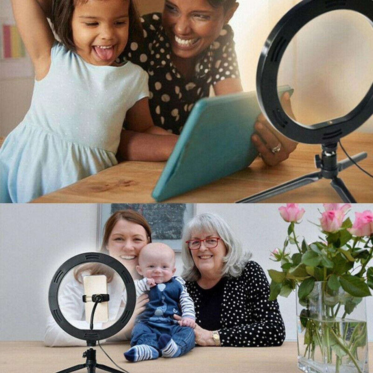 8inç 20cm Youtube Instagram Tiktok Selfie Stüdyo Video Fotoğraf Ring Light Tripod Led Halk — Veyo — görsel 8