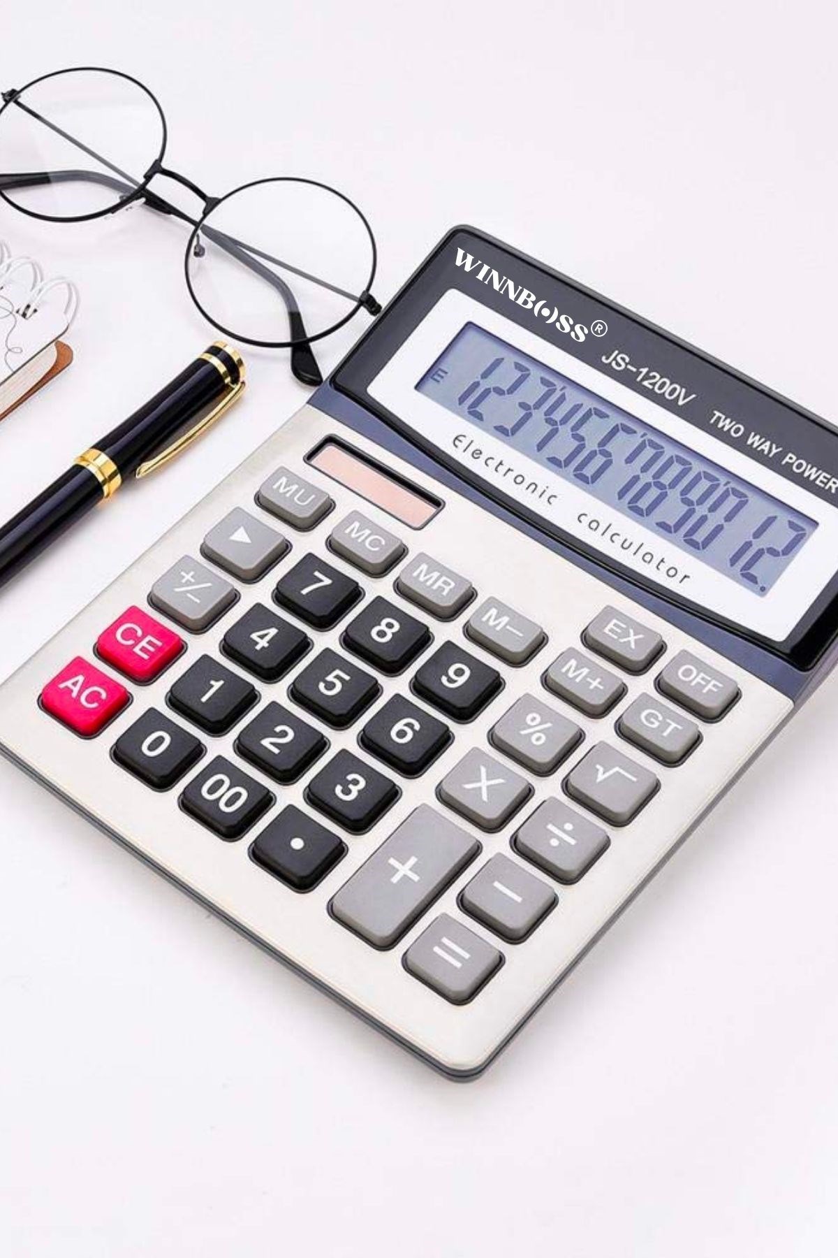 12 Haneli Geniş LCD Ekran, Pilli Büyük Düğmeli Hesap Makinesi — Veyo — görsel 7