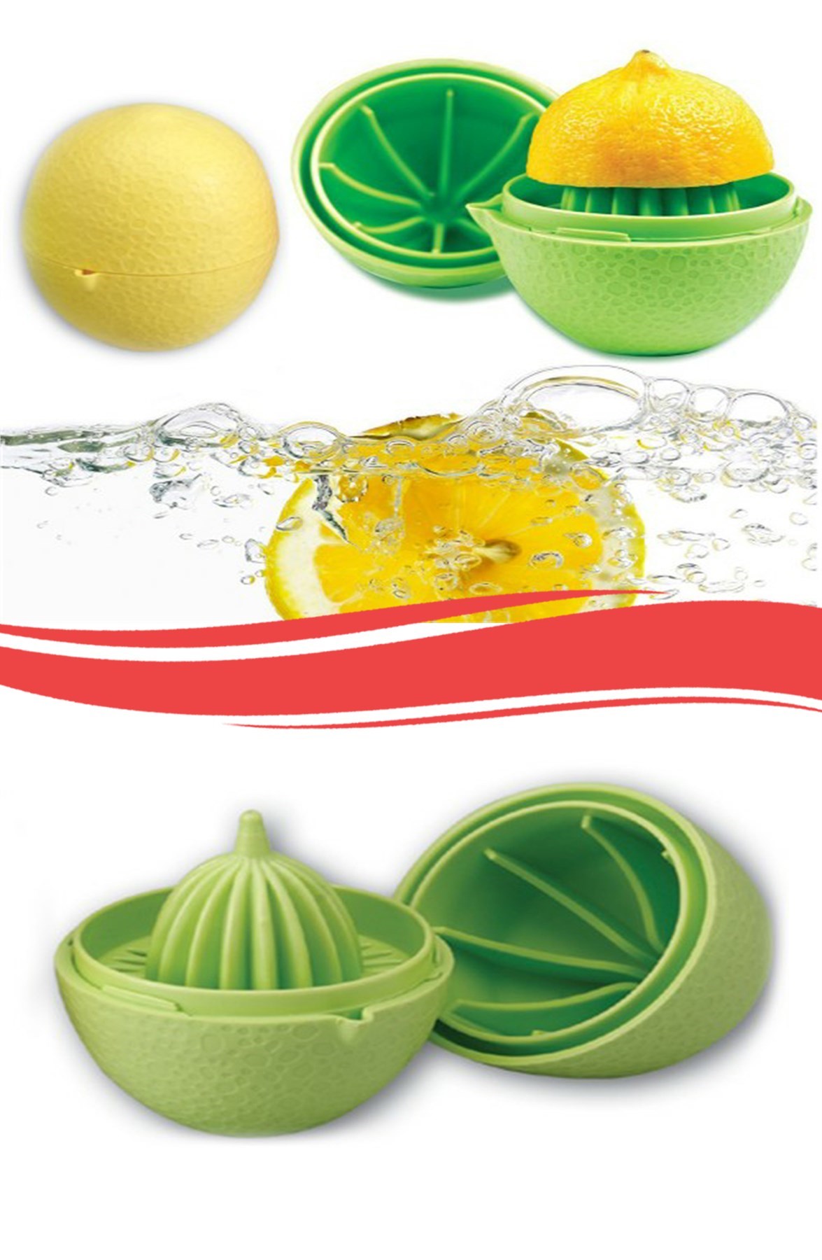 Hazneli Kapaklı Hijyenik Pratik Kolay Limon Sıkacağı Aparatı — Veyo — görsel 7