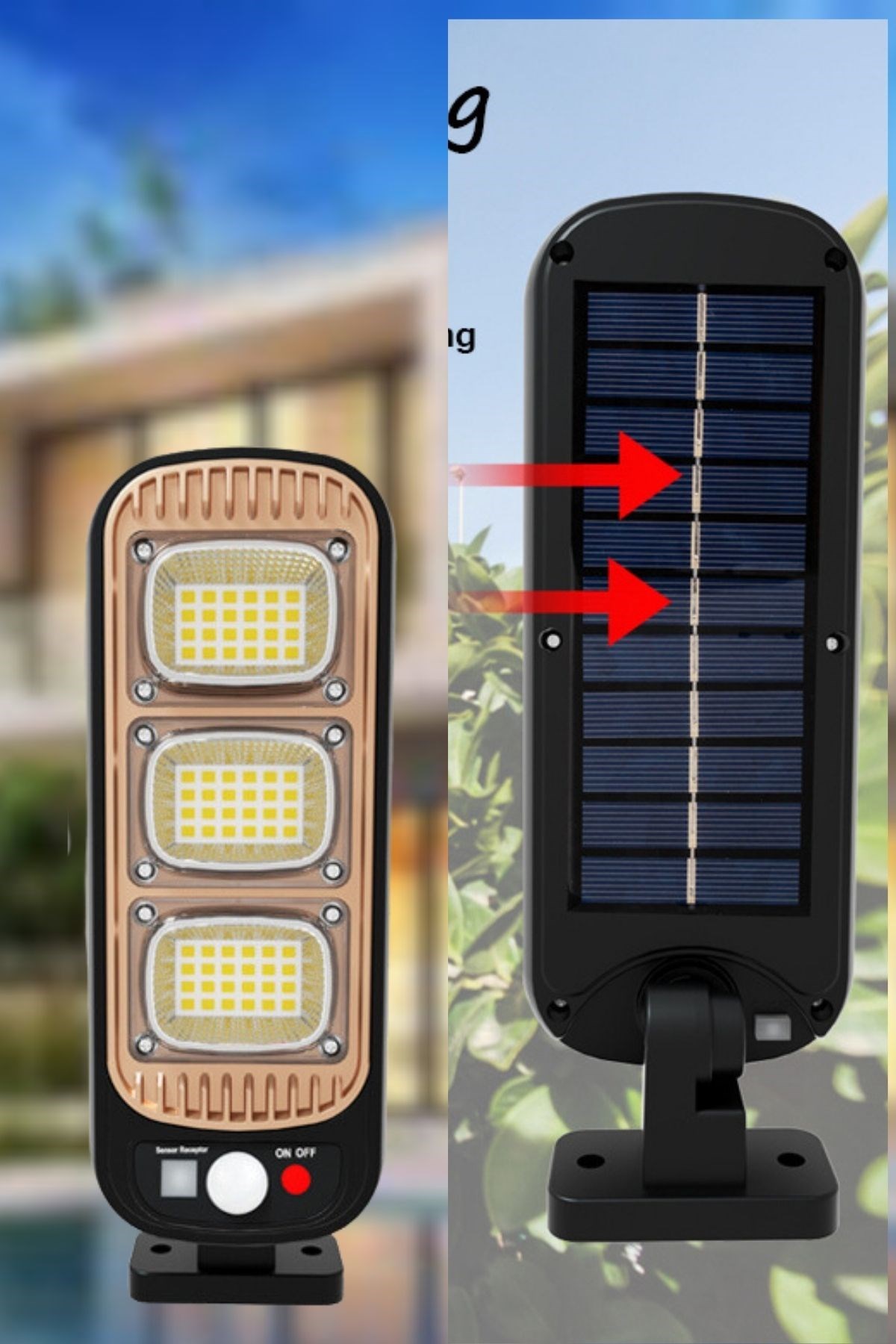 Sensörlü Güneş Enerjisi İle Şarj Olabilen Duvara Monte Solar Aydınlatma GL-84069 — Veyo — görsel 6