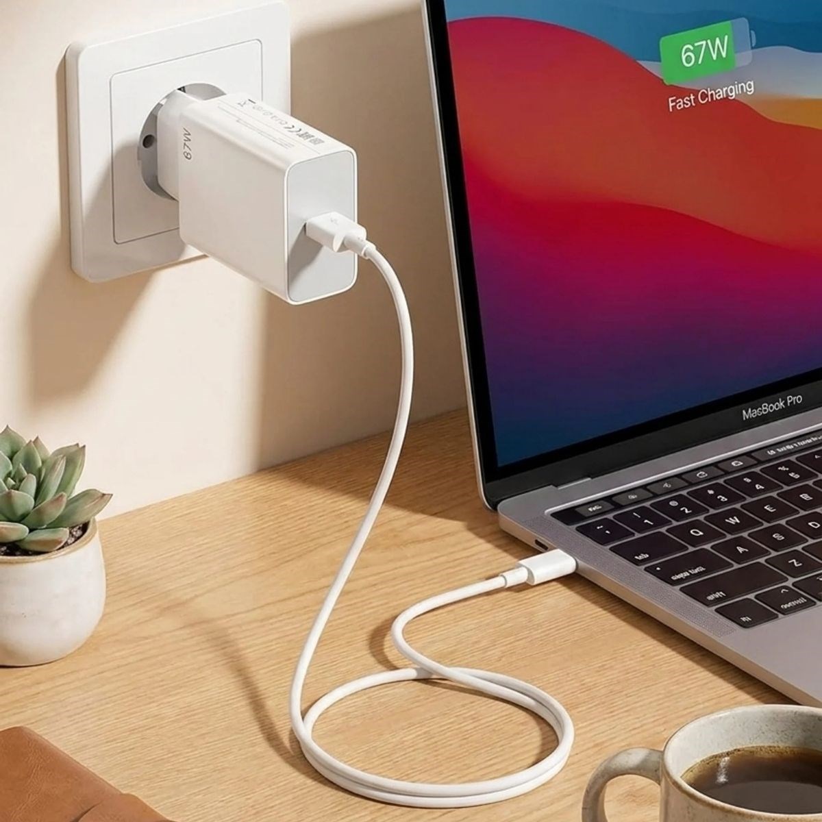 67W Hızlı Şarj Adaptörü USB to Type-C – PD Destekli, Akıllı Hızlı Şarj Başlığı, Güvenli Güç Adaptörü — Veyo — görsel 3