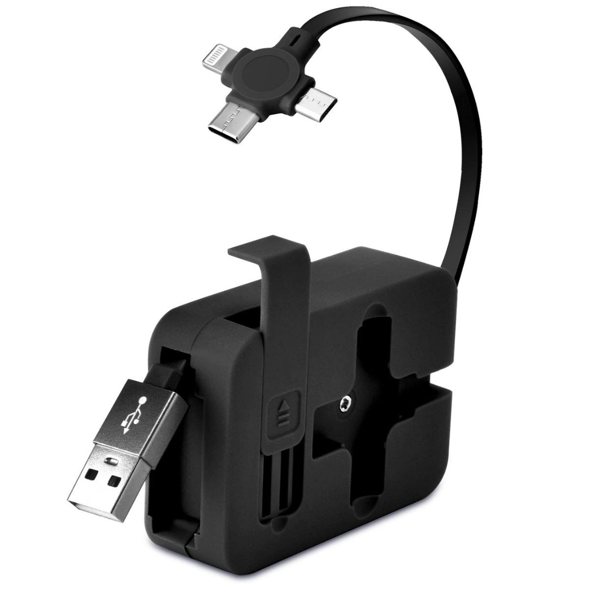 ANKAVERSE Cep Tipi Telefon Tutuculu Makaralı Uzayıp Kısalabilen 3'ü 1 Arada USB Şarj Kablosu ürün görseli