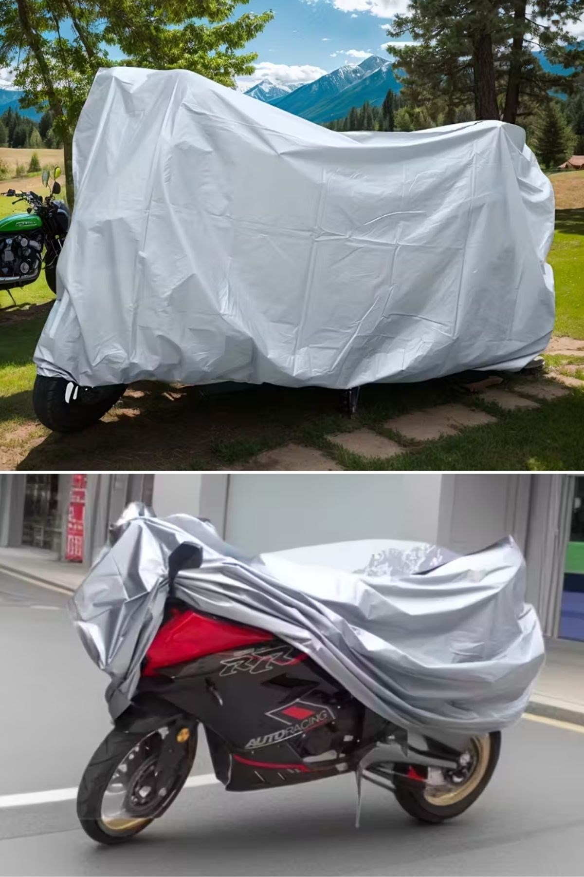 BUFFER® Su Geçirmez Yağmur,Kar,Dolu Koruyucu Motorsiklet Brandası - Örtüsü — Atasan — görsel 8