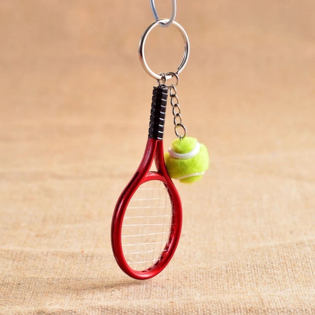 Gerçekçi Tenis Raketi Tasarımlı Şık Anahtarlık Kolye Çanta Süsü Tennis Keychain — Veyo — görsel 8