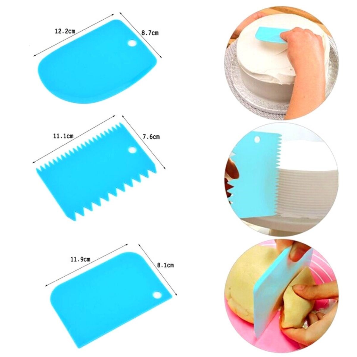 Pasta Hamur Şekillendirici Spatula Kesici Kazıyıcı Dekoratör Set — Veyo — görsel 8