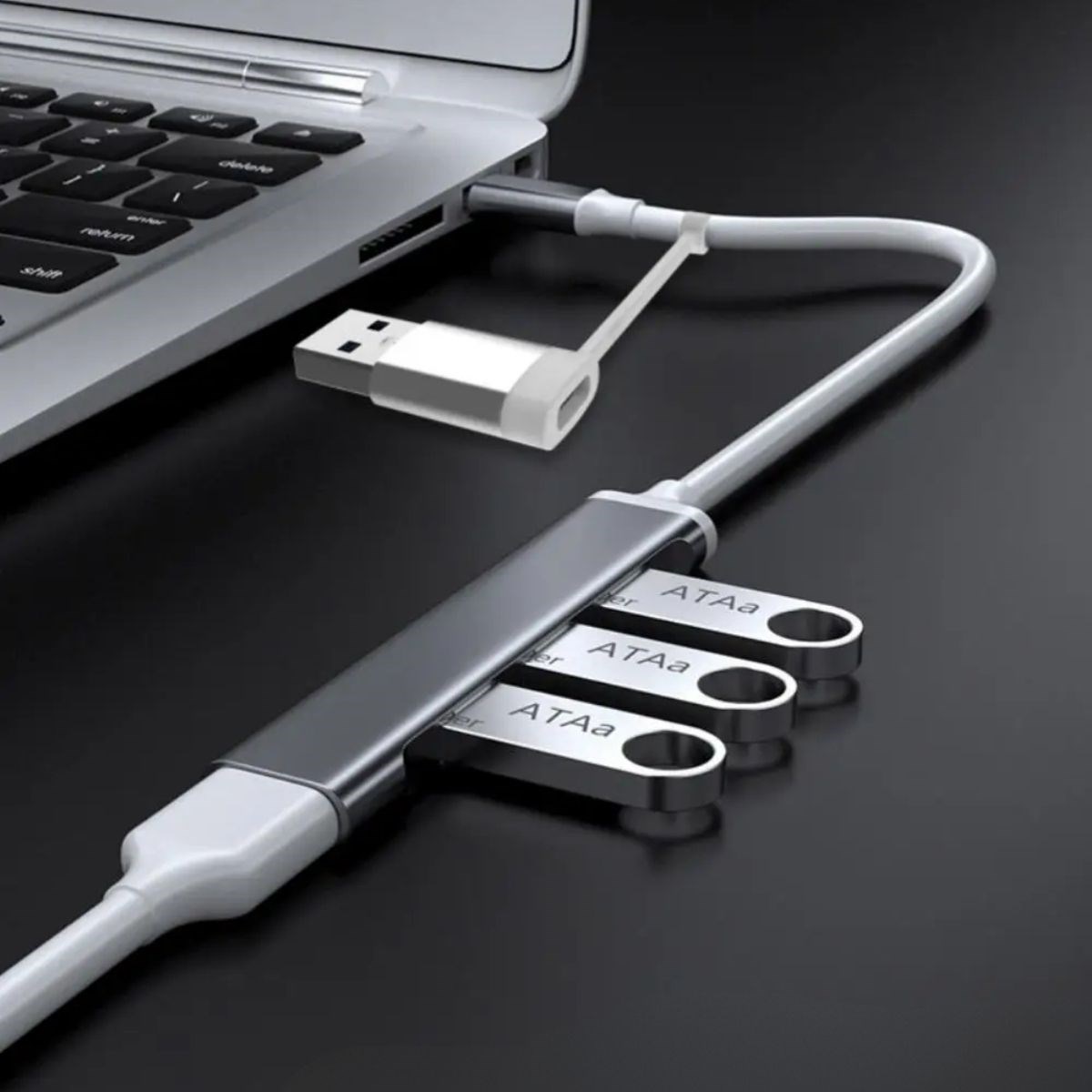 4 Port'lu Bağlantı İstasyonu Ultra İnce USB Bölücü TYPE-C tipi Çoklu Arayüz Adaptörü Multi Usb Çoklayıcı — Veyo — görsel 4