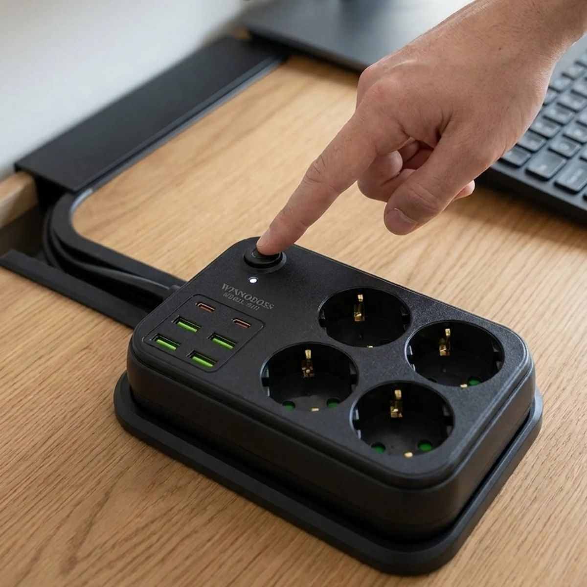 Çoklu Priz Uzatma Kablosu 4 Soket + 4 USB + 2 Type-C – Termal Akım Korumalı, Isıya Dayanıklı, Çocuk Korumalı Güvenli Priz 100-250V — Veyo — görsel 4