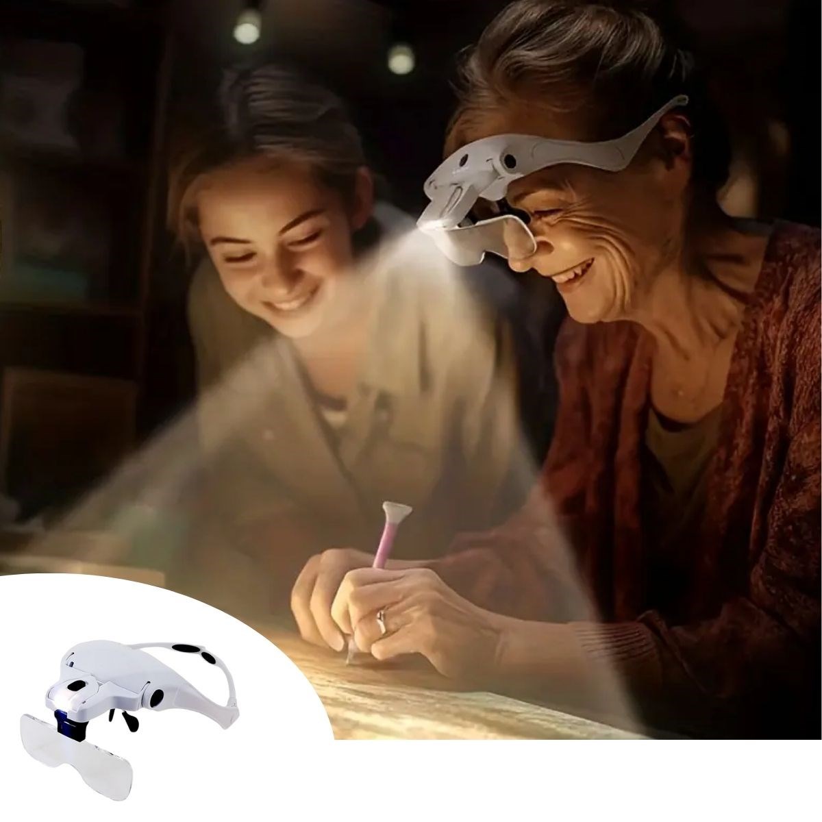 Led Işıklı Gözlük Tipi Büyüteç Ayarlanabilir Pilli Eller Serbest Hobi Tamir Çalışması Pratik