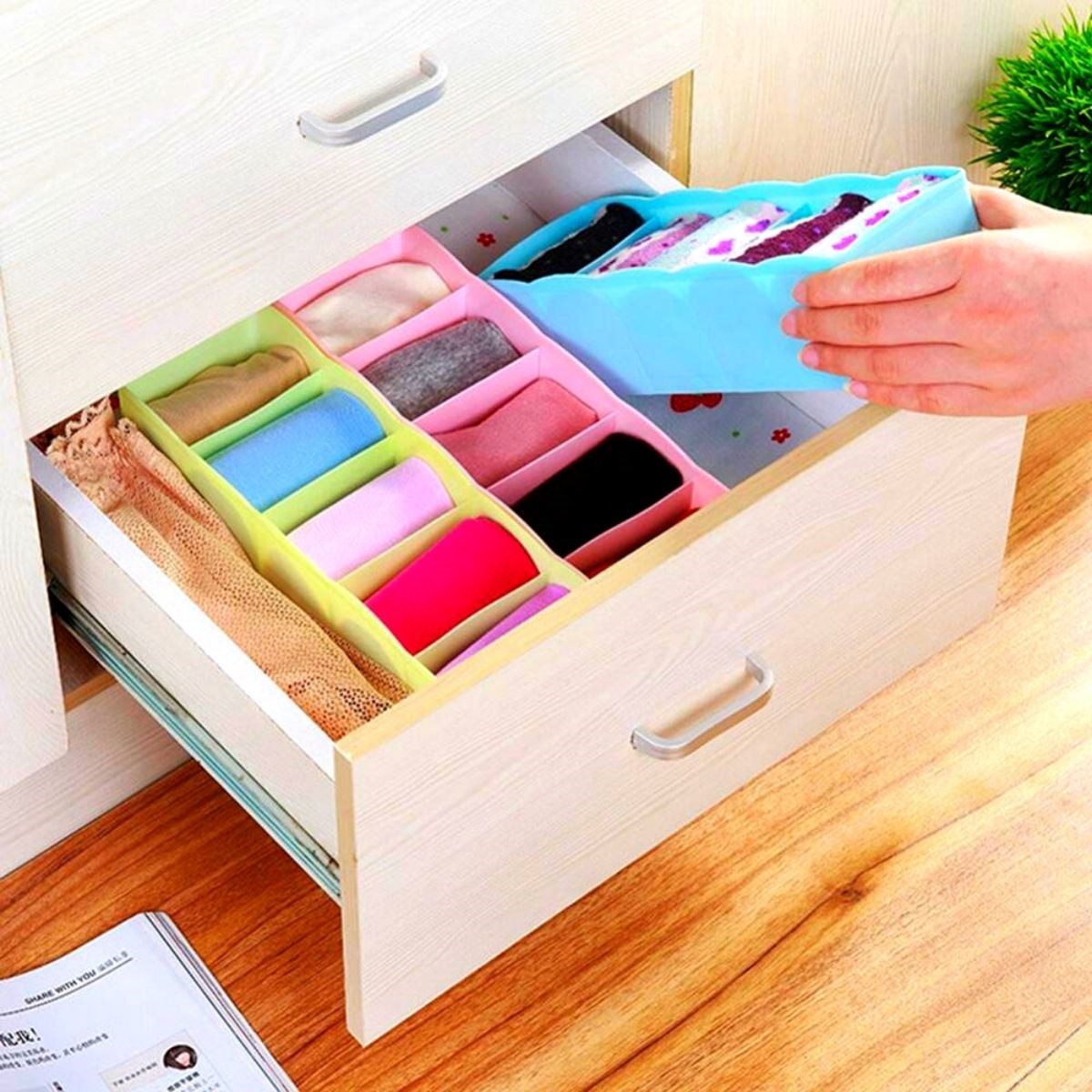Çekmece İçi Düzenleyici Organizer 5 Bölmeli 27x8x7 cm Çorap Kravat Makyaj Saklama Aparatı