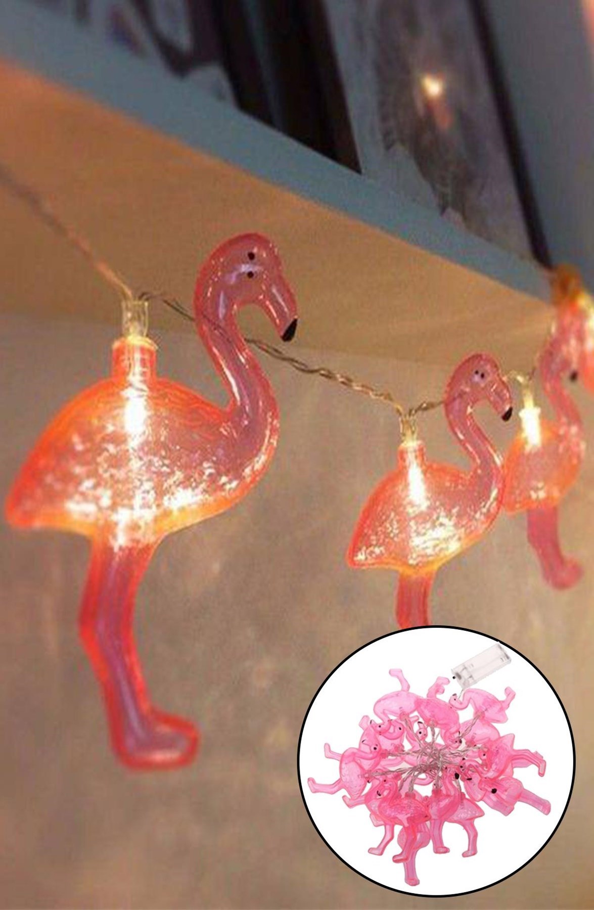 10lu Pilli Led Flamingo Dekoratif Işık Zinciri Aydınlatma 1,5 Mt — Veyo — görsel 8