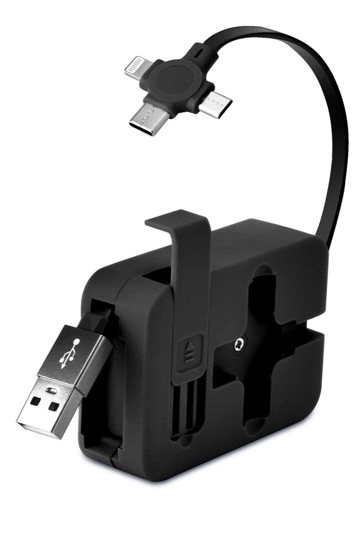 Cep Tipi Telefon Tutuculu Makaralı Uzayıp Kısalabilen 3'ü 1 Arada USB Şarj Kablosu — Veyo — görsel 6