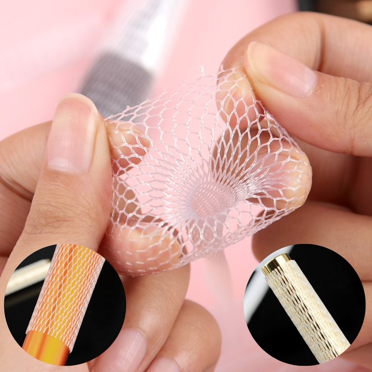 Makyaj Far Allık Kontür Eyeliner Fırça Malzemeleri Ürünleri Koruyucu File Kapak Örgü Kılıf S — Veyo — görsel 2