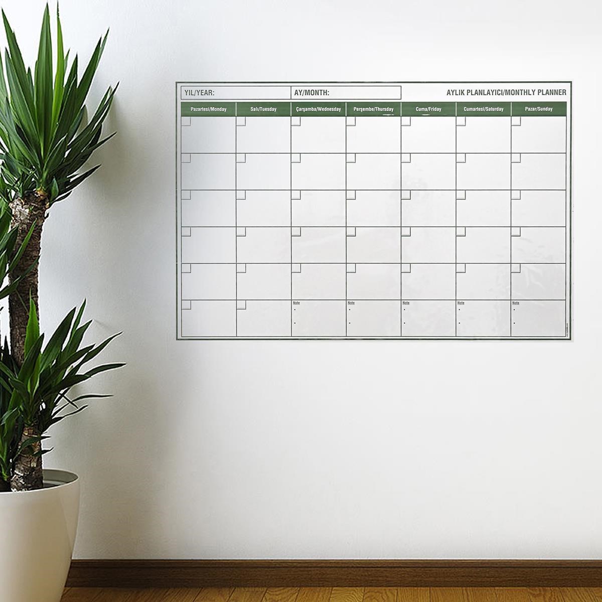 Manyetik Yapışkanlı Bir Aylık Program Planlayıcı Takvim 85x56 cm — Veyo — görsel 2