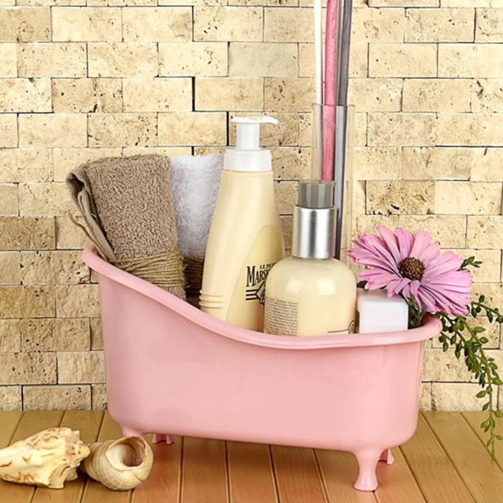 Dekoratif Mini Küvet Şeklinde Çok Amaçlı Banyo Düzenleyici Sepet — Veyo — görsel 2