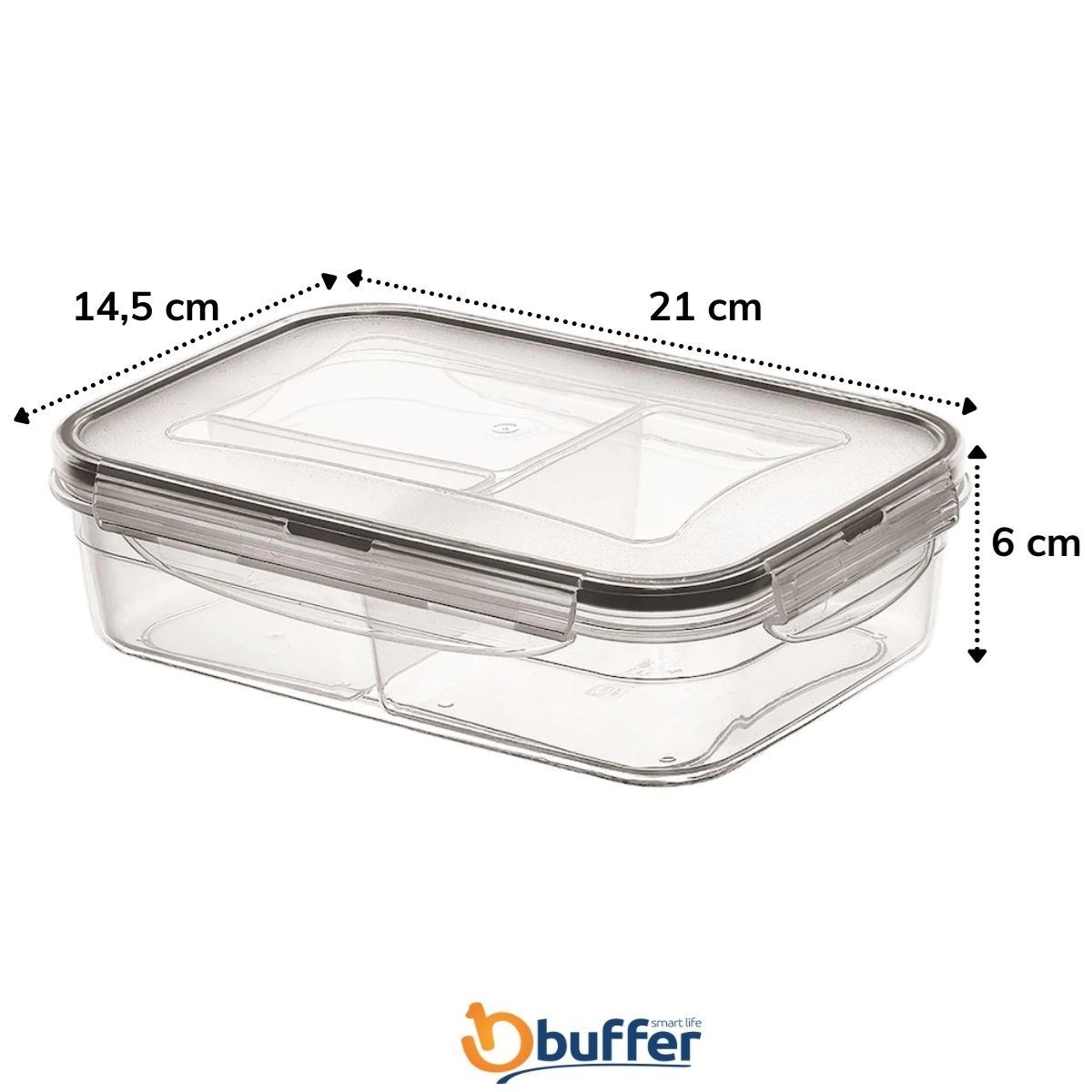 3 Bölmeli Kilitli Kapaklı 1 Litre Erzak Saklama Kabı LC-510 — Veyo — görsel 4