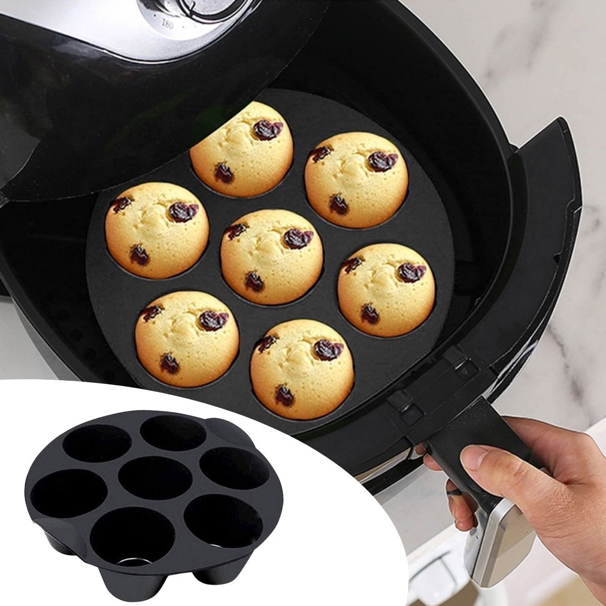 ANKAVERSE® 7'li Silikon Airfryer Muffin Kalıbı