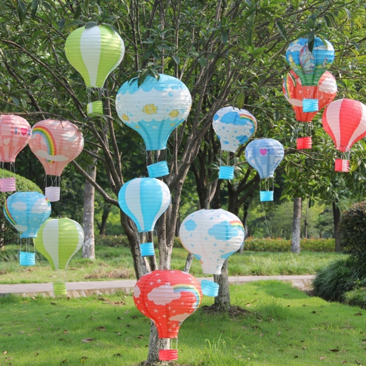 Dekoratif Renkli Kağıt Dilek Feneri Balonu Renkli Uçan Balon — Veyo — görsel 8