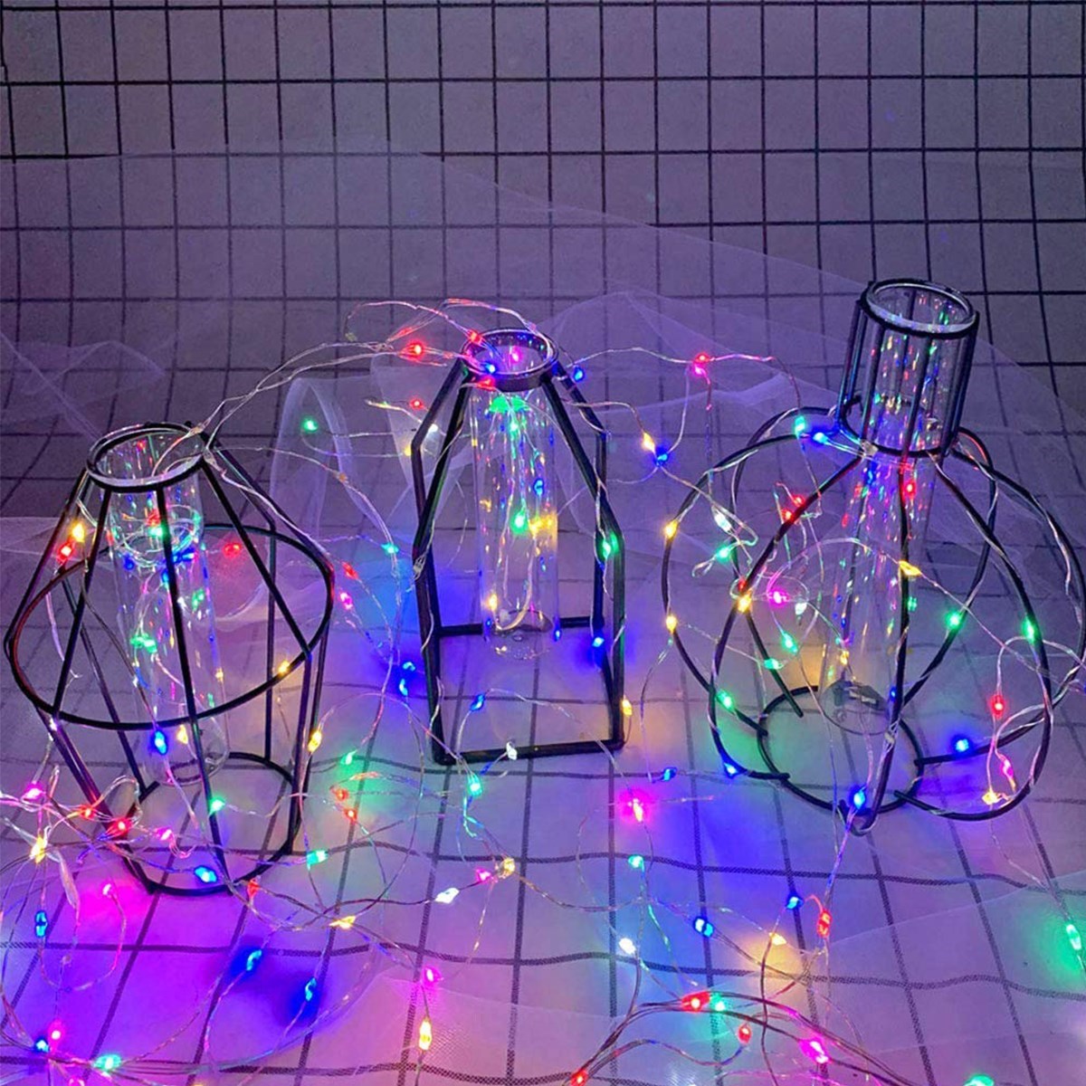 Pilli Renkli Peri Led Işık Dekoratif Aydınlatma 5 Metre RGB Led — Veyo — görsel 7