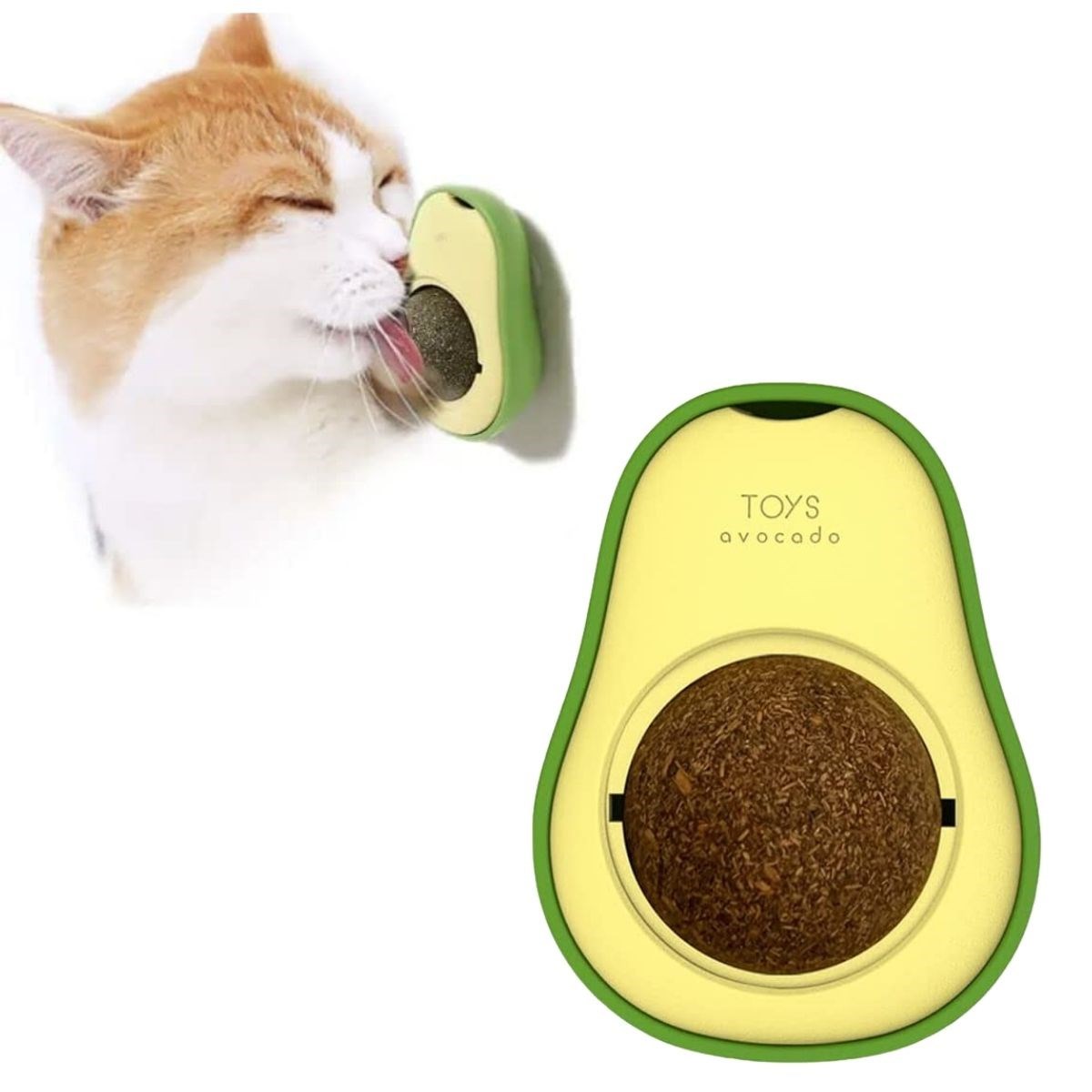 Avokado Model Yapışkanlı Kedi Oyuncağı Yenilebilir Kedi Nanesi Otu — Veyo