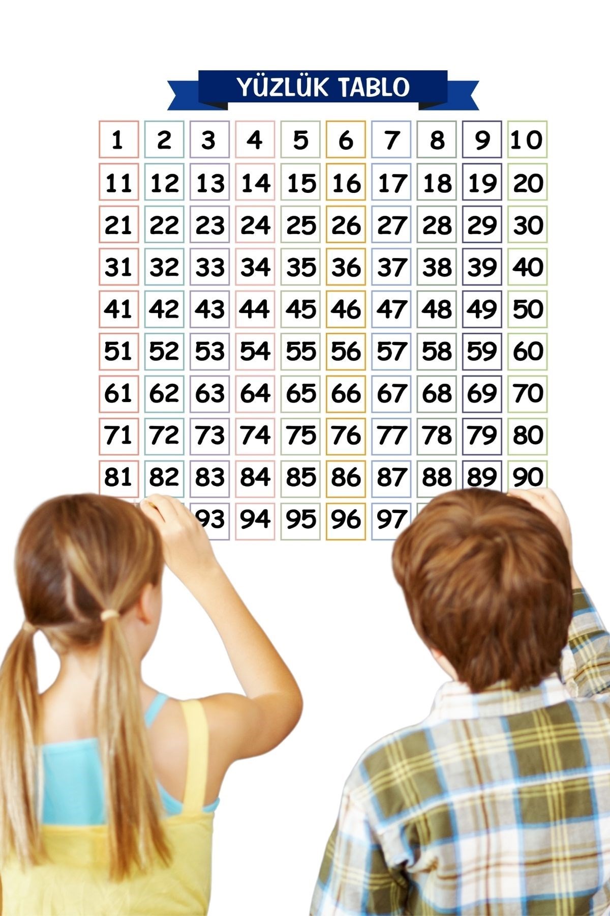 Matematik Öğreten Yüzlük Tablo Duvarda İz Bırakmaz Akıllı Kağıt Yapışkansız Statik 60x60 cm — Veyo — görsel 8