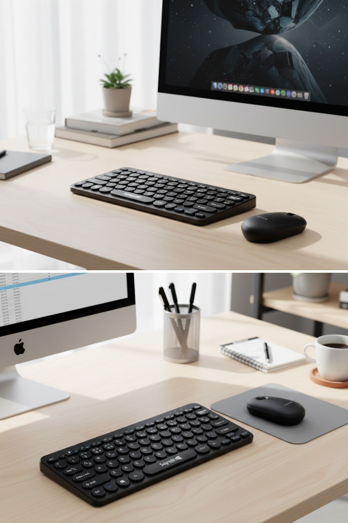 Kablosuz Lacivert Bluetooth Klavye Mouse Seti – Yuvarlak Tuşlu Tasarım, Türkçe Q Dizilim, Taşınabilir, Ev ve Ofis Kullanımına Uygun — Veyo — görsel 7