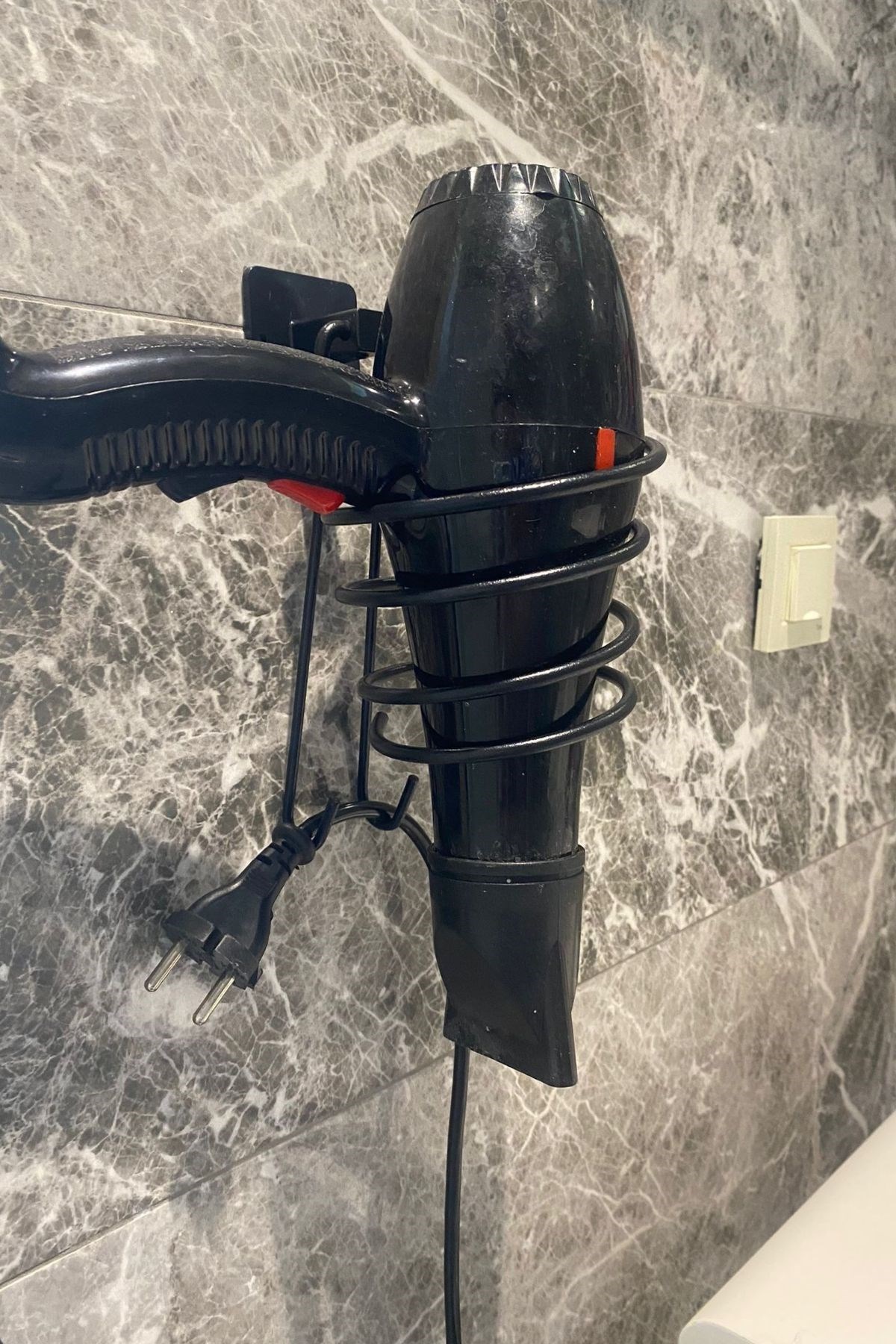 Kendiliğinden Yapışkanlı Siyah Paslanmaz Metal Fön Makinesi Askısı Saç Kurutma Makinesi Tutacağı — Veyo — görsel 7
