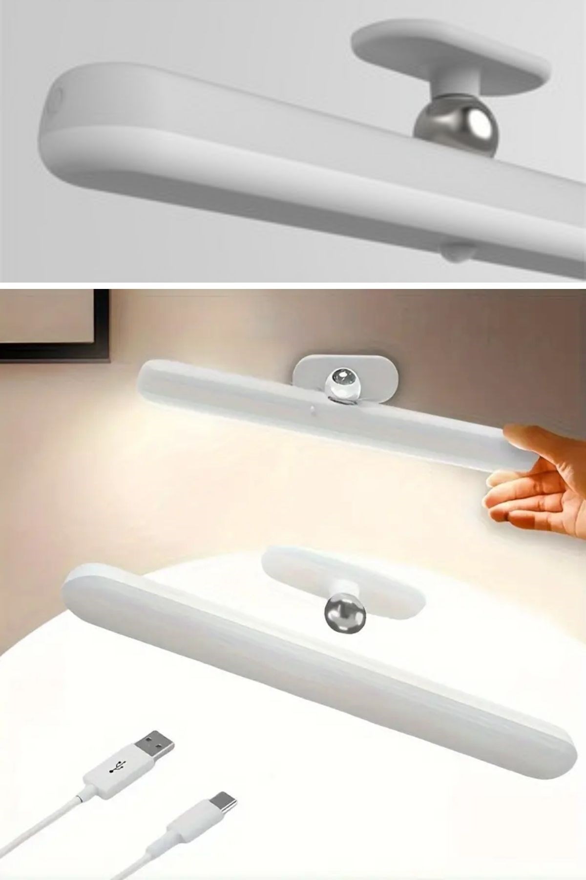 Dokunmatik USB İle Şarj Olabilen 27 cm Led Aydınlatma Makyaj Aynası Işığı — Veyo — görsel 6