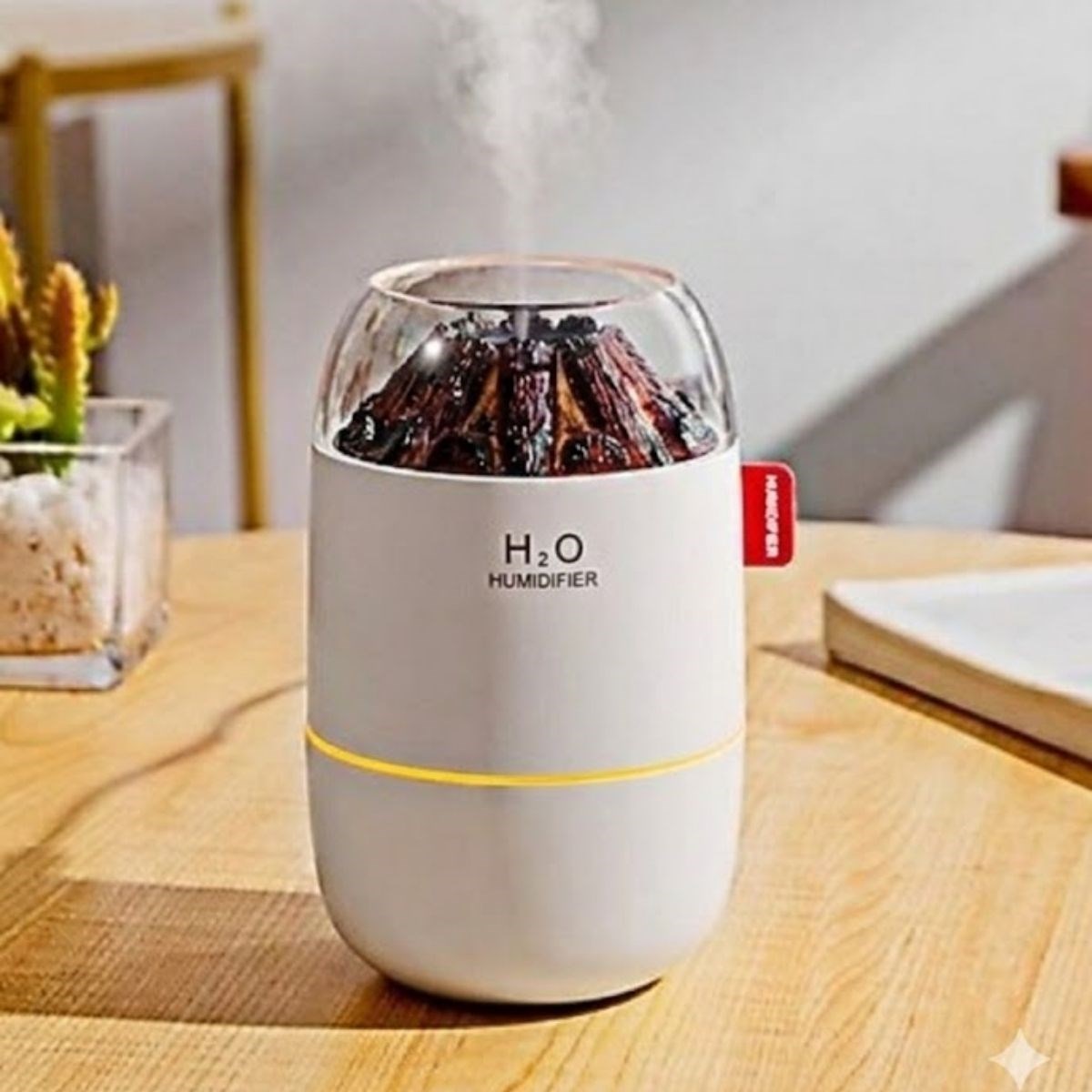 Ahşap Odun Ateşi Tasarımlı 280 Ml Ultrasonik Hava Nemlendirici & Aroma Difüzör – Soğuk Buhar Makinesi, Led Işıklı, Ortam Nemlendirici — Veyo — görsel 3