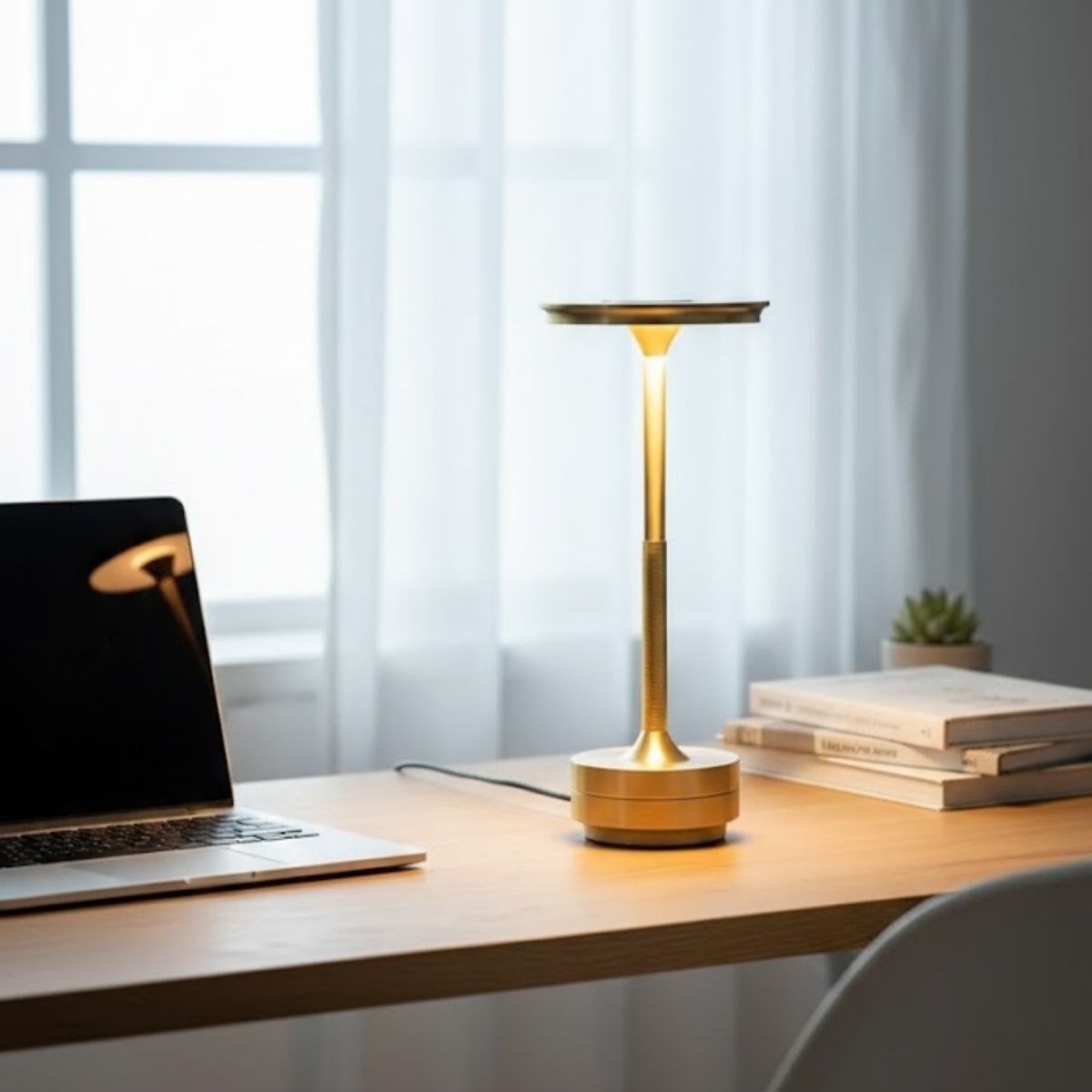 Eskitme Gold Kasa Dokunmatik Şarjlı Masa Lambası – 3 Renk Işık Modlu, LED Aydınlatmalı, Modern & Dekoratif Abajur — Veyo — görsel 5