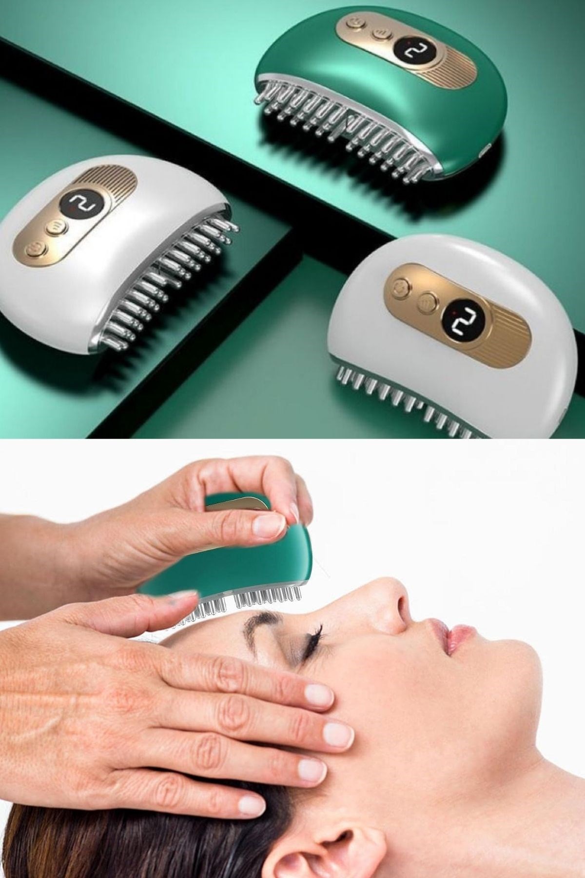 BUFFER® 1 Adet Akıllı Elektrik Akımlı EMS Titreşimli Masaj Tarağı Kademeli Yüz Masaj Aleti Aparatı