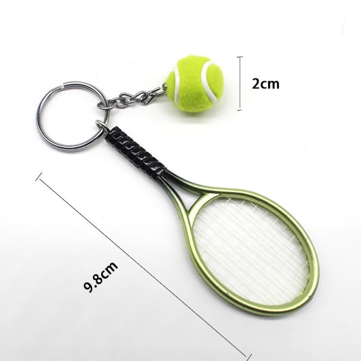 Gerçekçi Tenis Raketi Tasarımlı Şık Anahtarlık Kolye Çanta Süsü Tennis Keychain — Veyo — görsel 4