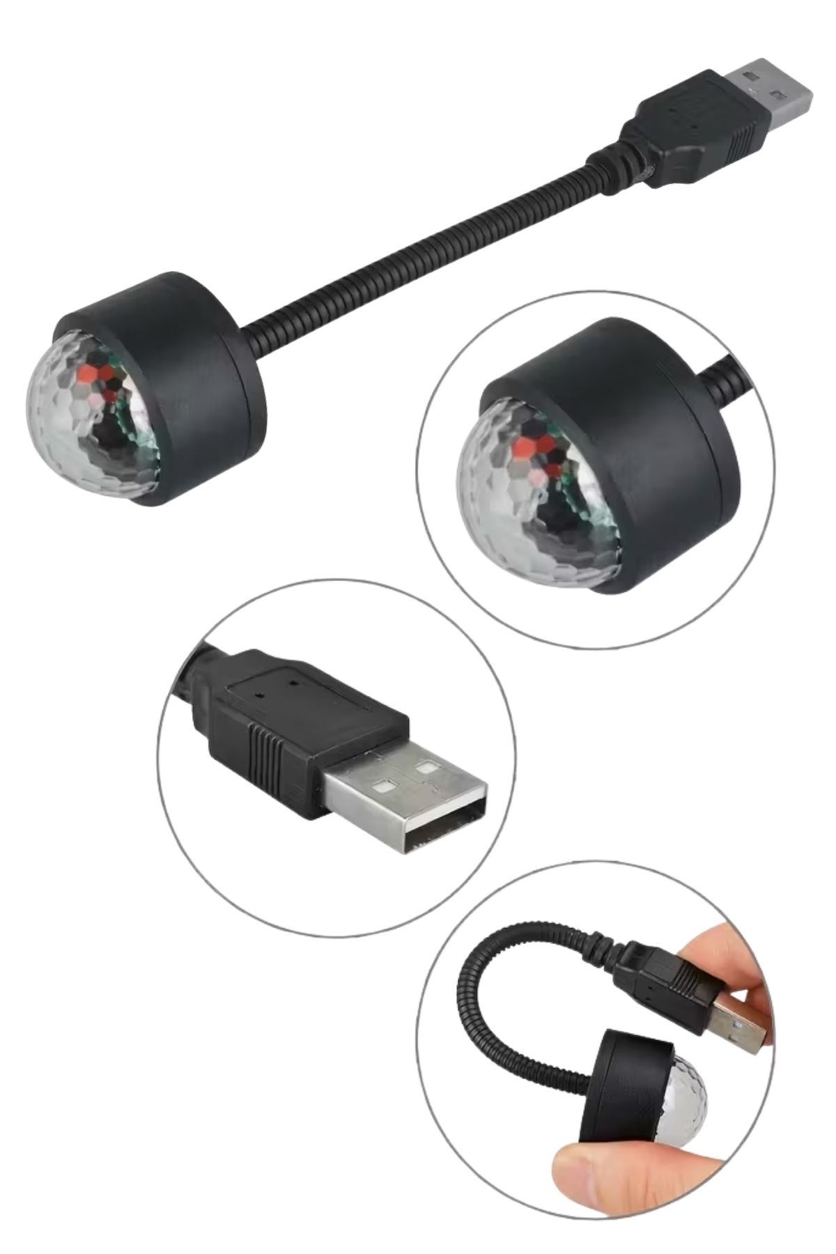 USB Sese Duyarlı 8 Farklı Mod Işıklı LED Atmosfer Işığı – Ambiyans Aydınlatması — Veyo — görsel 8