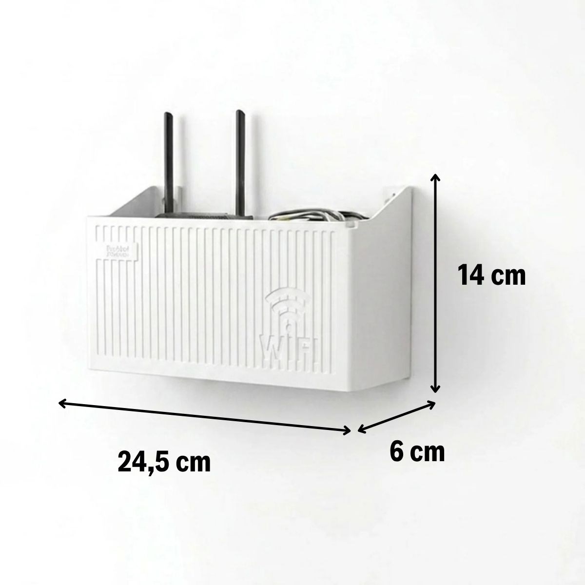 Duvar Tipi Wi-Fi Modem Saklama Kutusu(Beyaz) – Kablo Düzenleyici Router Raf Organizer — Veyo — görsel 5