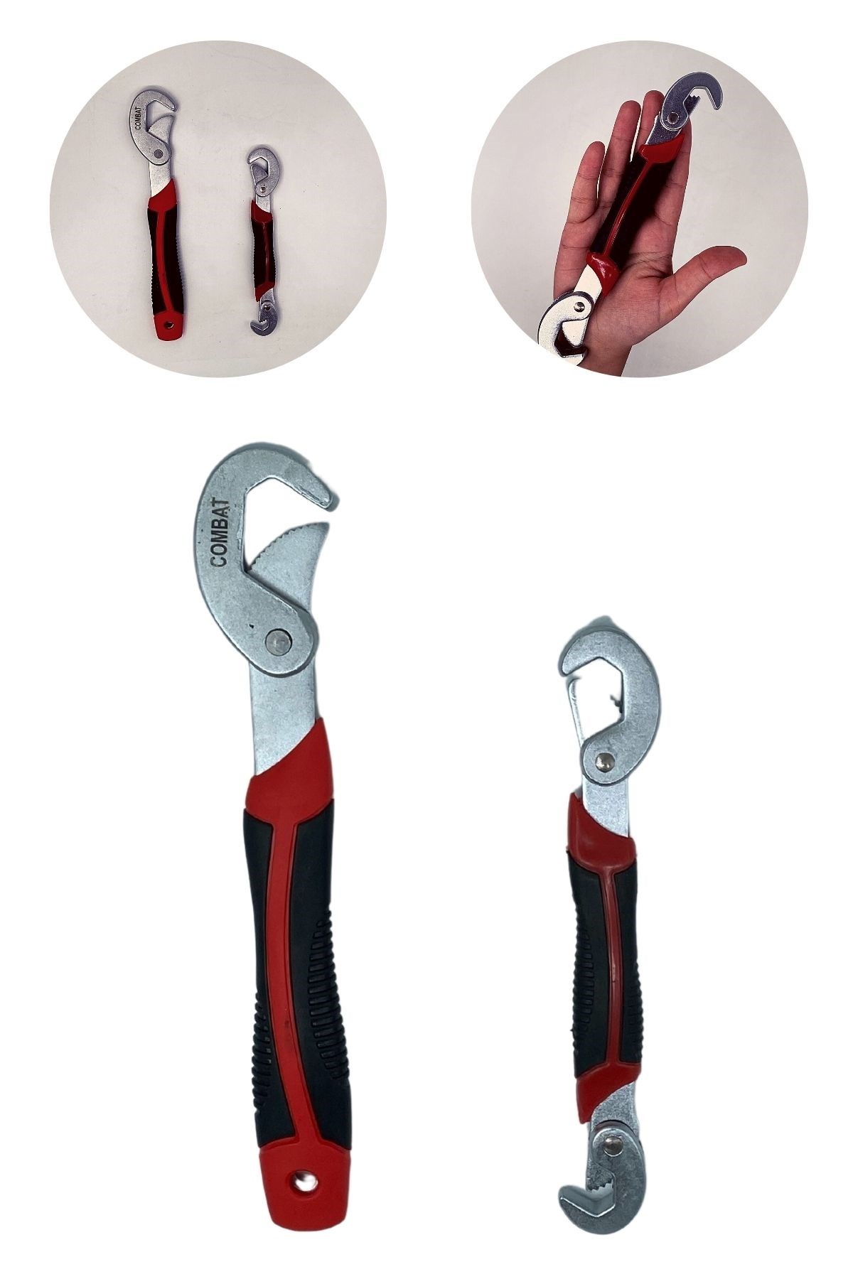 Çok Fonksiyonlu Ergonomik Ayarlanabilir Büyük Küçük Akıllı Pense Anahtar 2li Set — Veyo — görsel 8