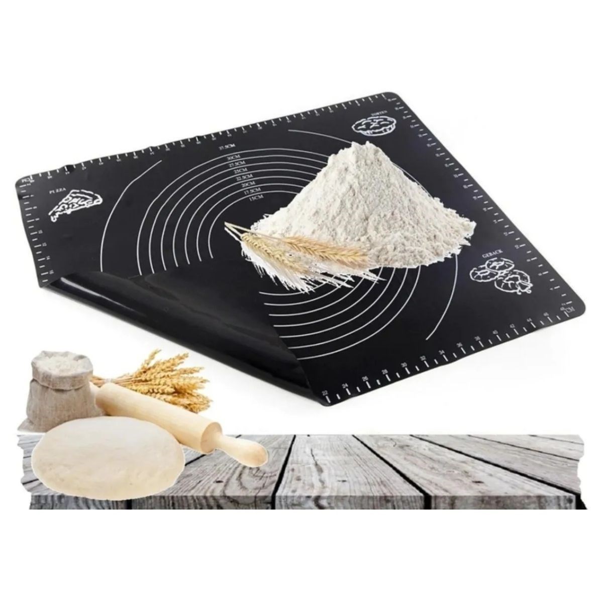 Silikon Çok Amaçlı Geniş Hamur Matı Hamur Açma Matı 40*50 cm — Veyo