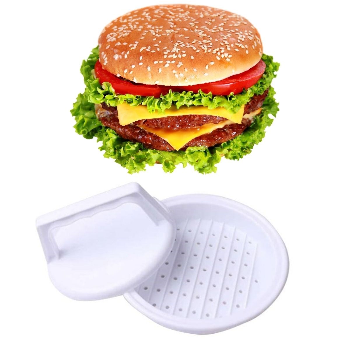 Köfte Kalıbı Hamburger Şekillendirici Pres Aparatı Yapışmaz Tabanlı Pratik Burger Yapma Gereci
